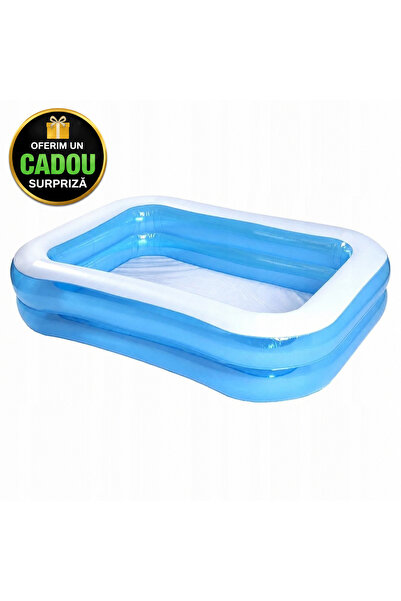 ZanaCasei Piscină gonflabilă dreptunghiulară pentru copii 201 x 140 x 40 cm -...