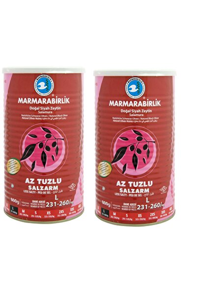 MarmaraBirlik Siyah Zeytin Hiper Az Tuzlu 800 Gr. Tnk.2 adet