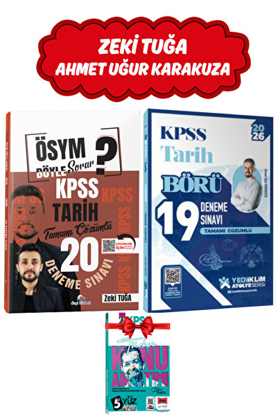 Dizgi Kitap Zeki Tuğa 2026 KPSS Tarih Tamamı Çözümlü Deneme+Ahmet Uğur Karaku...
