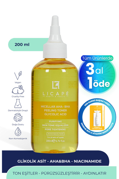 Licape Micellar Glikolik Asitli Aha-Bha Peeling Tonik 200ml
