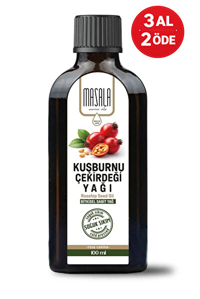 Masala Kuşburnu Çekirdeği Yağı 100 ml. (Soğuk Pres - Cam Şişe)