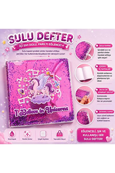 4nio Caiet cu copertă argintie cu unicorn înaripat și design umed