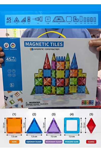 Boratila Toys مكعبات بناء مغناطيسية - مجموعة ألعاب مغناطيسية ملونة ثلاثية الأ...
