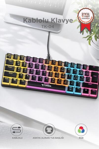 Torima Kablolu Klavye Rgb Işıklı Mekanik Q Klavye TK04 Siyah