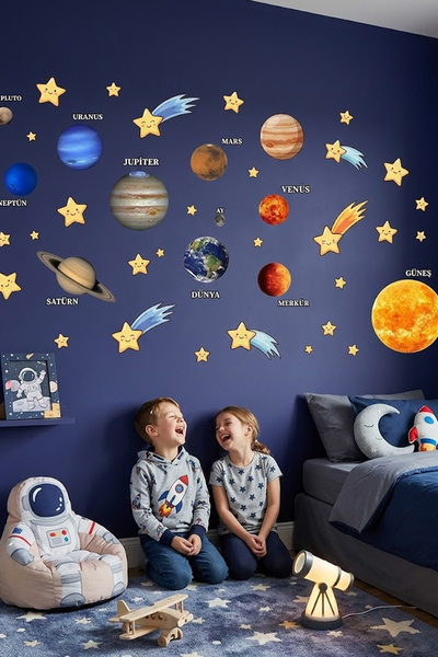 Kt Grup Gezegenler Ve Türkçe Isimleri Çocuk Odası Sticker Seti