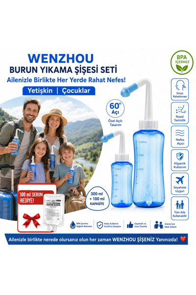 Genel Markalar WENZHOU BPA İçermeyen Burun Yıkama Şişesi Seti - Sinüs Rahatla...