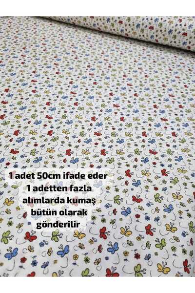 daisy star Poplin Kumaş ( kelebek desen 50 x 170 )