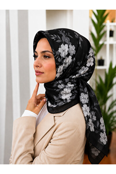 b blueberry italia Floral Desenli Pamuk Eşarp – Nefes Alabilen Yumuşak Doku