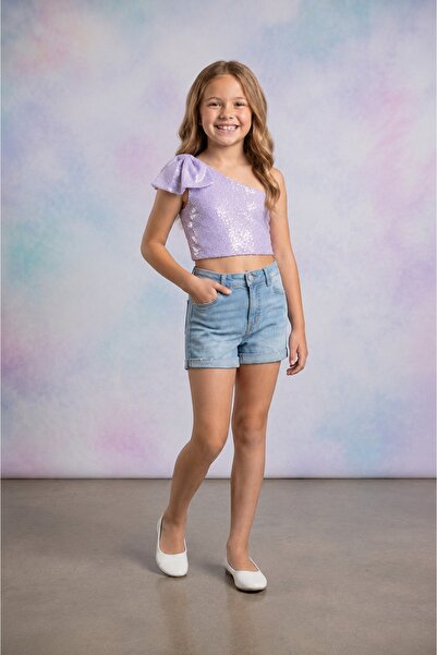 babysmile Lila payetli crop