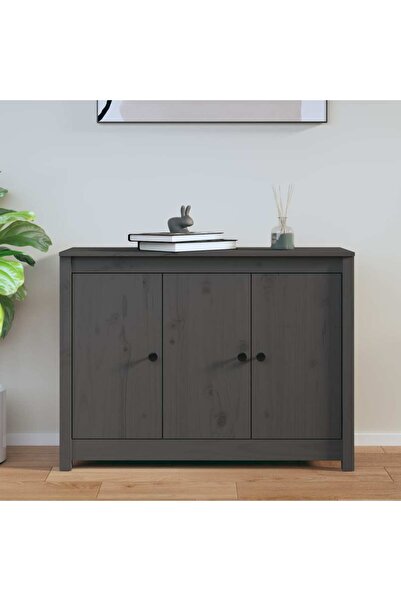 Concept Servantă, gri, 100x35x74 cm, lemn masiv de pin