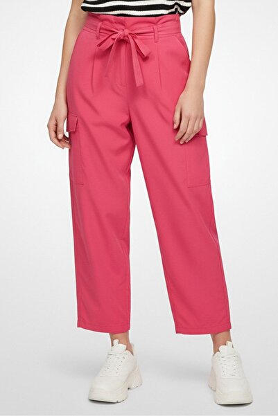 PROMOD Women Regular Fit Solid Straight Pants, Pink