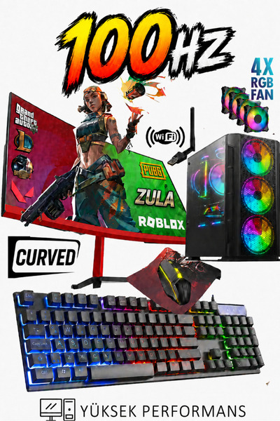 Dmc N90x (GTA 5) I7-860,16GB RAM,256GB SSD,4GB R7240 128BİT,24"100hz Curved O...