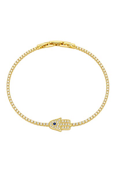 Store Diva Charm Stone-Studded Stylish Fatma Ana Hand Bracelet