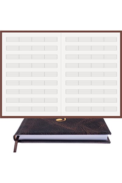 BİDEFTER Music Notebook (Keyless Cut Stripes) - Special Handmade, Hand Stitch...