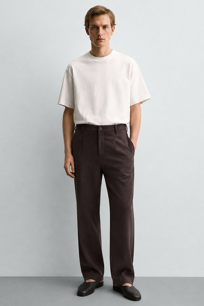Madmext Bitter Brown Relaxed Fit Men's Fabric Trousers E6577