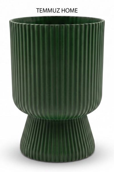 TEMMUZ HOME Lotus 1 Adet 1.8 Litre Ayaklı Saksı - 19.5 cm X 14 cm Çiçek ve Bi...