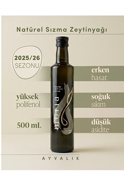 Moria Zeytinyağı Ayvalık Erken Hasat Soğuk Sıkım 500 mL Natürel Sızma Zeytiny...