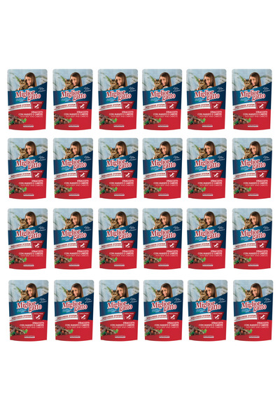 MORANDO MigliorGatto Biftek & Havuç Parçalı Pouch 100Gr. 24 ADET