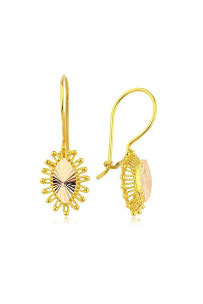 Sembol Gold Sallantılı Altın Küpe 14 Ayar Anne Küpe