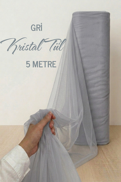 AZREN STORE Gray Decoration Tulle 5 Meters, Bundle Tulle, Engagement Tulle, P...