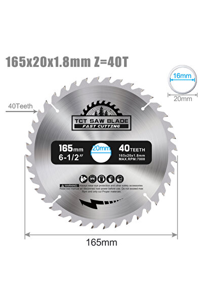 Choice4 165x1.8x20x40T XCAN 165mm Circular Saw Blade TCT Carbide Saw Blade Fo...