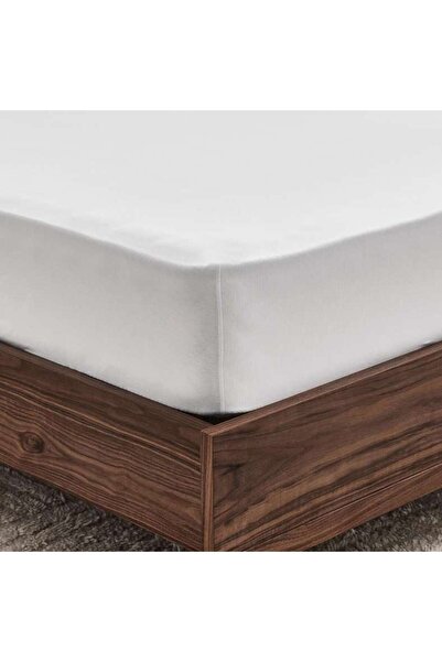 PAN HOME Premium Turkish Cotton Jersey Queen Fitted Sheet 160x200+33cm -white