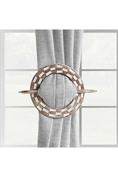 PAN HOME Elias Round Wooden Tie Back-17cm- Natural