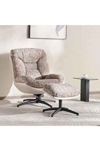 PAN HOME Amore Accent Chair + Ottoman - Brown