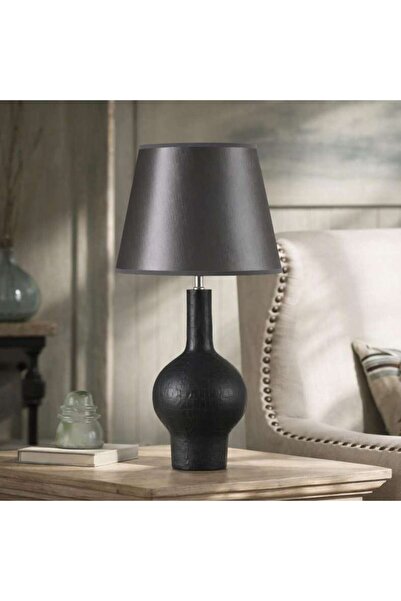 PAN HOME مصباح طاولة سانتياغو E27 من البولي ريزين 37x62 سم - أسود
