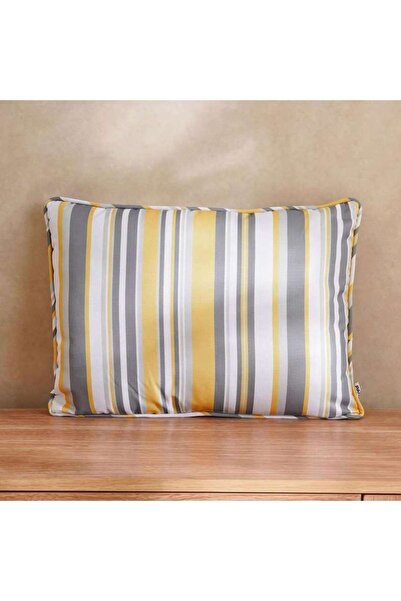 PAN HOME Mono Stripe Printed Water Repellant Outdoor Filled Cushion 45x33cm -...