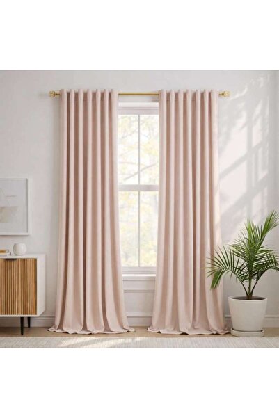 PAN HOME زوج ستائر بينيت المعتمة 135×240 سم - لون وردي فاتح
