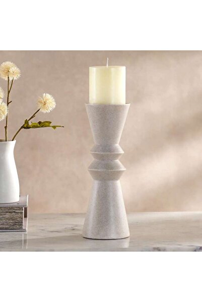 PAN HOME Odin Lena Polyresin Candle Holder 9.4x9.4x25.5cm - Beige