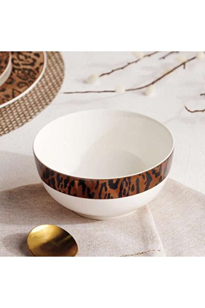 PAN HOME Savanna New Bone China Cereal Bowl Dia14cm -warm Gold & Black