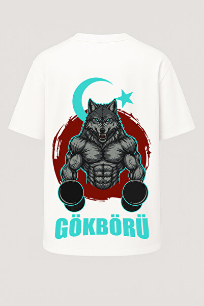 nirvoda Tricou oversize GYM Fitness cu imprimeu Sky Moon Star Wolf - Imprimeu...