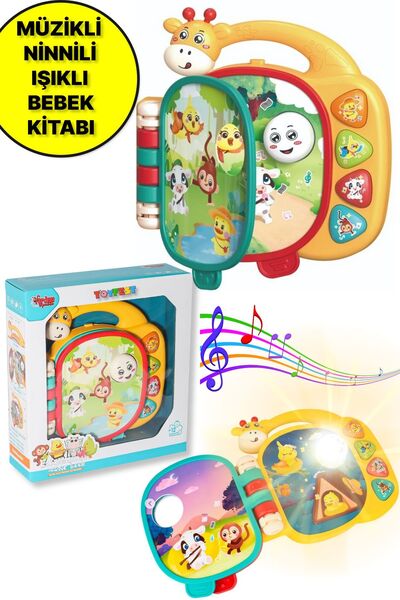 TOYFEST Müzikli Ninnili Işıklı Zürafa Modelli İnteraktif Eğitici Bebek Elektr...