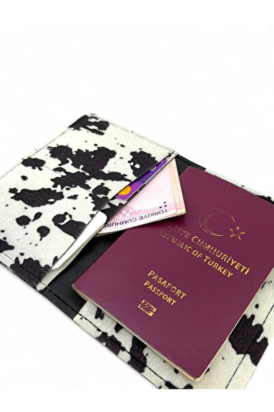 rawlab Cow Print Pasaport Kılıfı & Kartlık Unisex Seyehat Cüzdanı