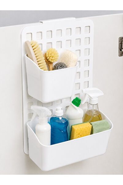 BEYLİNİ Temizlik Dolabı Seviye Ayarlanabilir 2li Organizer Dolap İçi Askılı 1...