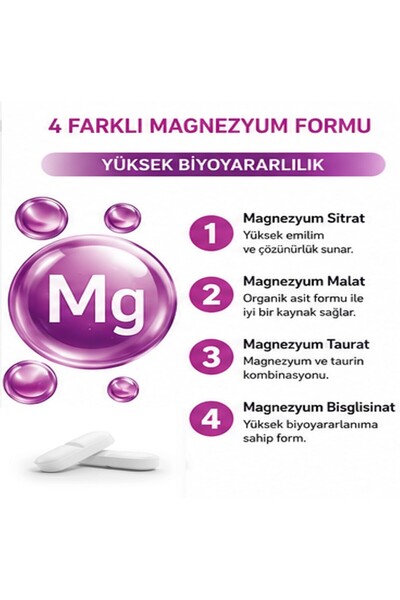 TakeCare Magnesiumx4 - Vitamin D, B6, B12 and Type 2 Collagen - 30 Tablets Quartzetin