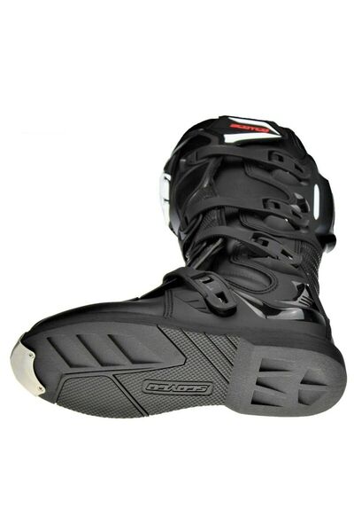 ebakbak Motorcycle Off-road Motocross Boot Reinforced Protection Long Model Leather Cross Professional Boot Black