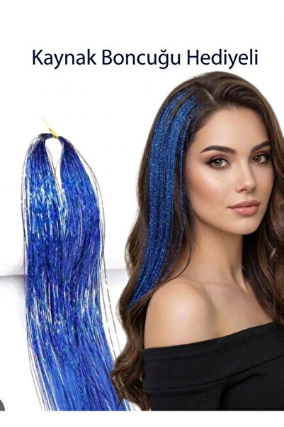 MutluBiDünya Kaynak Boncuğu Hediyeli Hair Tinsel Gelin Teli Saç Simi Aksesuarı