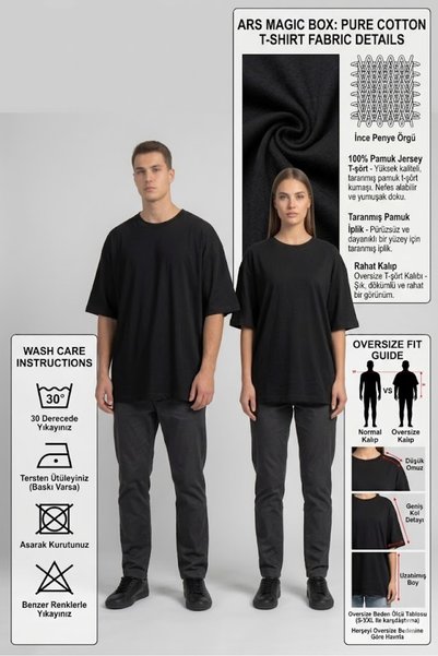 Ars Magic Box Unisex Oversize T-shirt Black