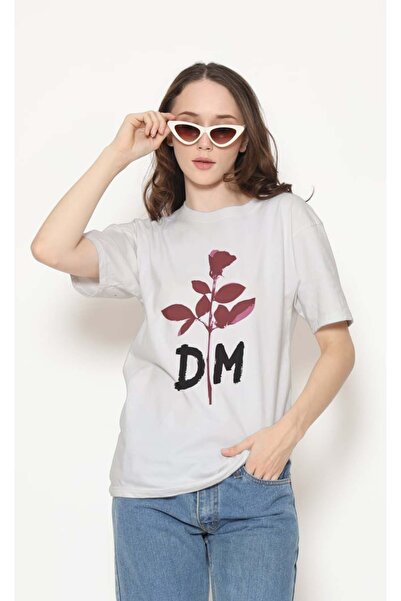 buzagi tasarım ürünleri تي شيرت أبيض للجنسين من Depeche Mode Regular Fit