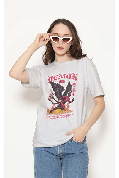 buzagi tasarım ürünleri Urban Regular Fit Unisex White T-Shirt