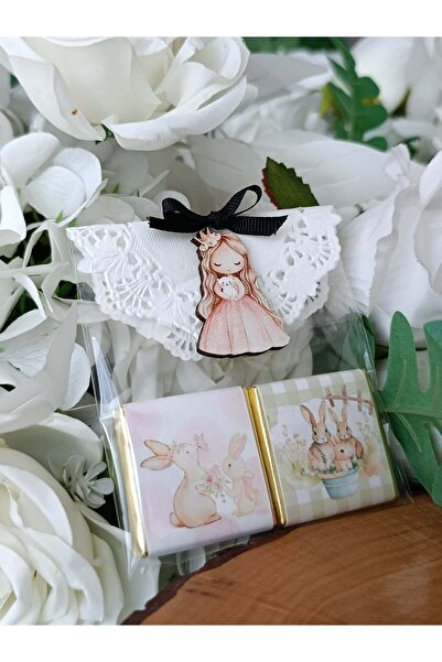 Beyaz Gelincik Tasarım Bebek Şekeri Hediyelik Çikolata, Baby Shower Hediyelik...