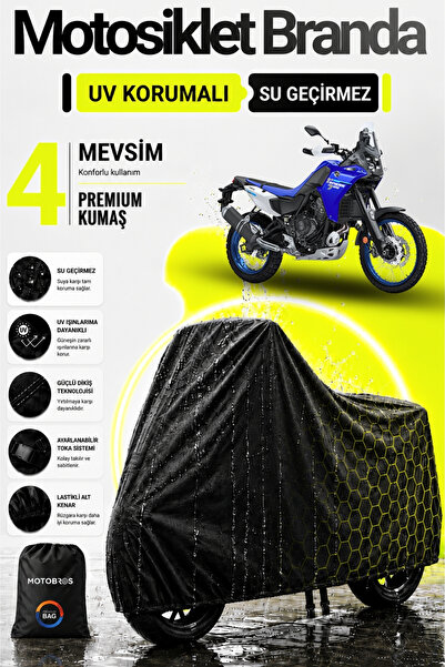 Motobros قماش القنب للدراجات النارية ياماها تينيري أسود مقاوم للماء ومتين (أع...