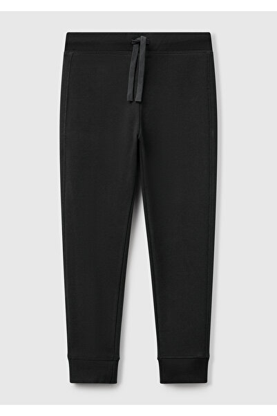 United Colors of Benetton Boys' black back pocket sweatpants with logo