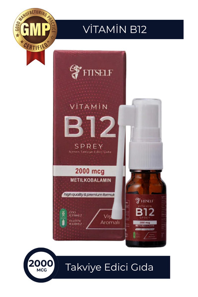 Fitself Vitamin B12 Sprey 2000 mcg Metilkobalamin Vişne Aromalı 20 ml