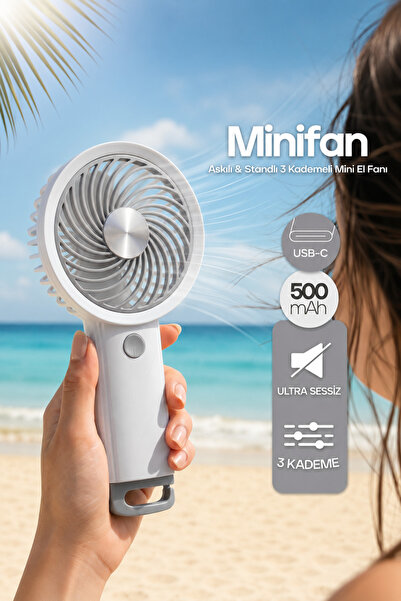evona Feny Taşınabilir El Fanı Usb Type-C Şarjlı Minifan