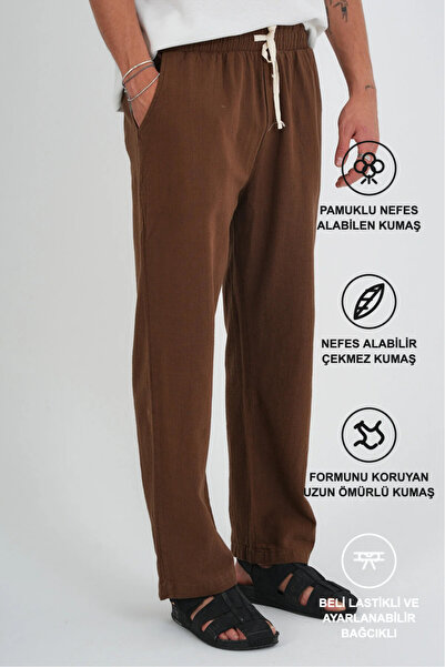 Redline Udobne muške ležerne pantalone Lan izgleda Široke nogavice nova sezona