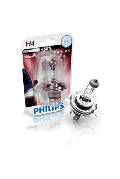 Philips Bec auto cu halogen VisionPlus +60% H4 60/55W 12V 12342VPB1
